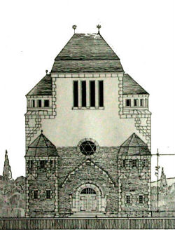 Synagoge Zeichnung Vienken Front Seite Ausschnitt 250a